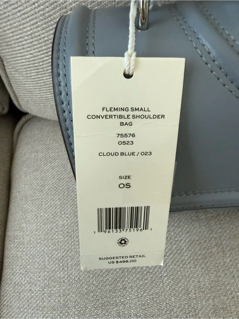 Tory Burch Quilted Leather Shoulder Bag in Cloud Blue